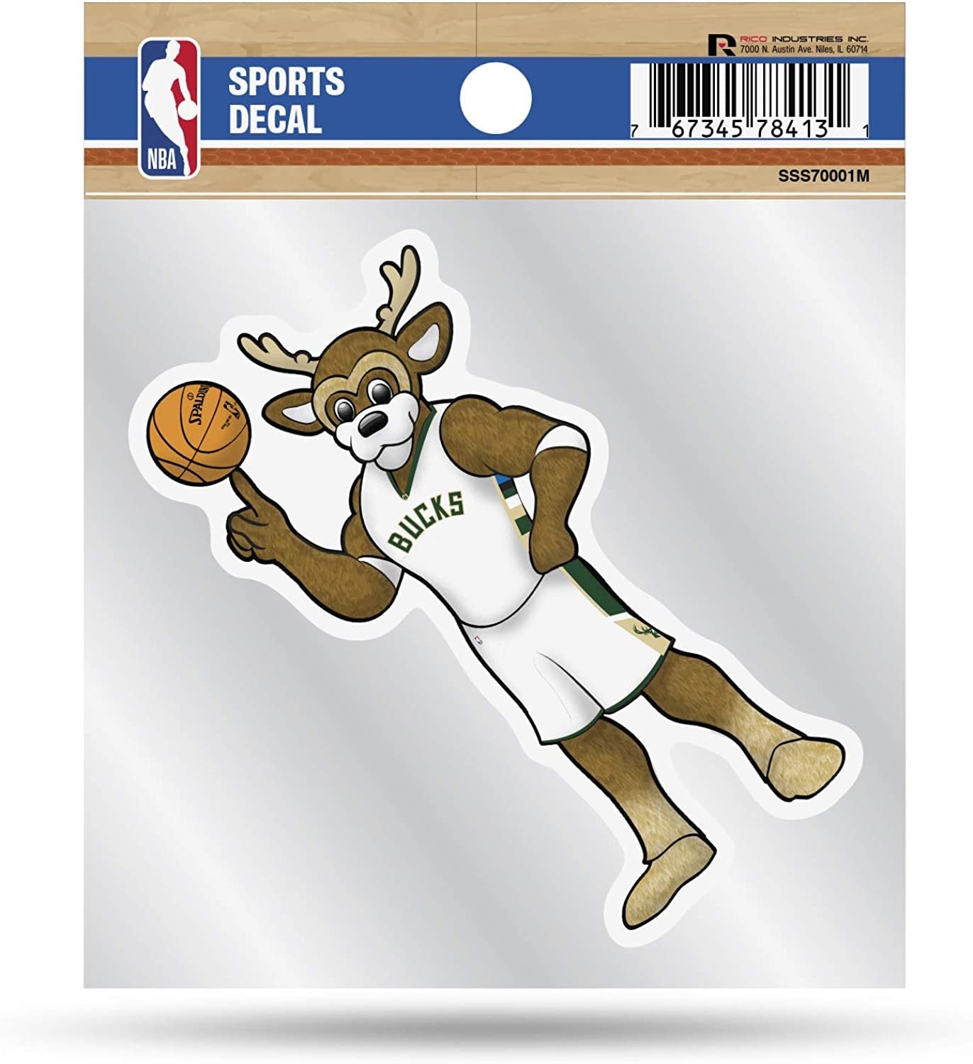 NBA Milwaukee Bucks Mascot 4x4 Decal, Team Color, Size of individual decal will vary by Fielders Choice