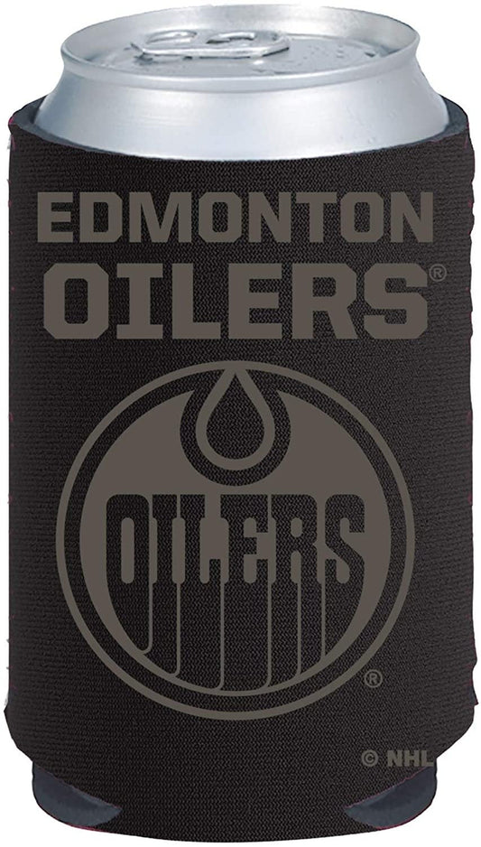 Edmonton Oilers Tonal Black Design 2-Pack 12oz CAN Neoprene Beverage Insulator Holder Cooler Hockey by Fielders Choice