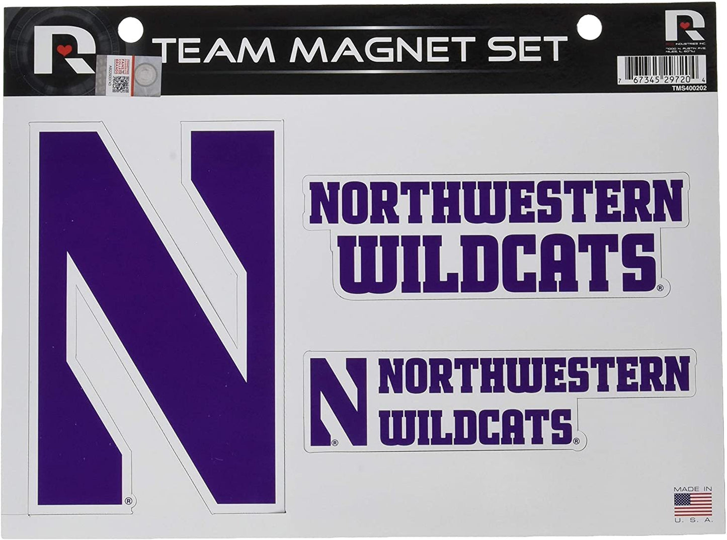 Northwestern University Wildcats Multi Magnet Sheet Shape Cut 8x11 Inch by Fielders Choice