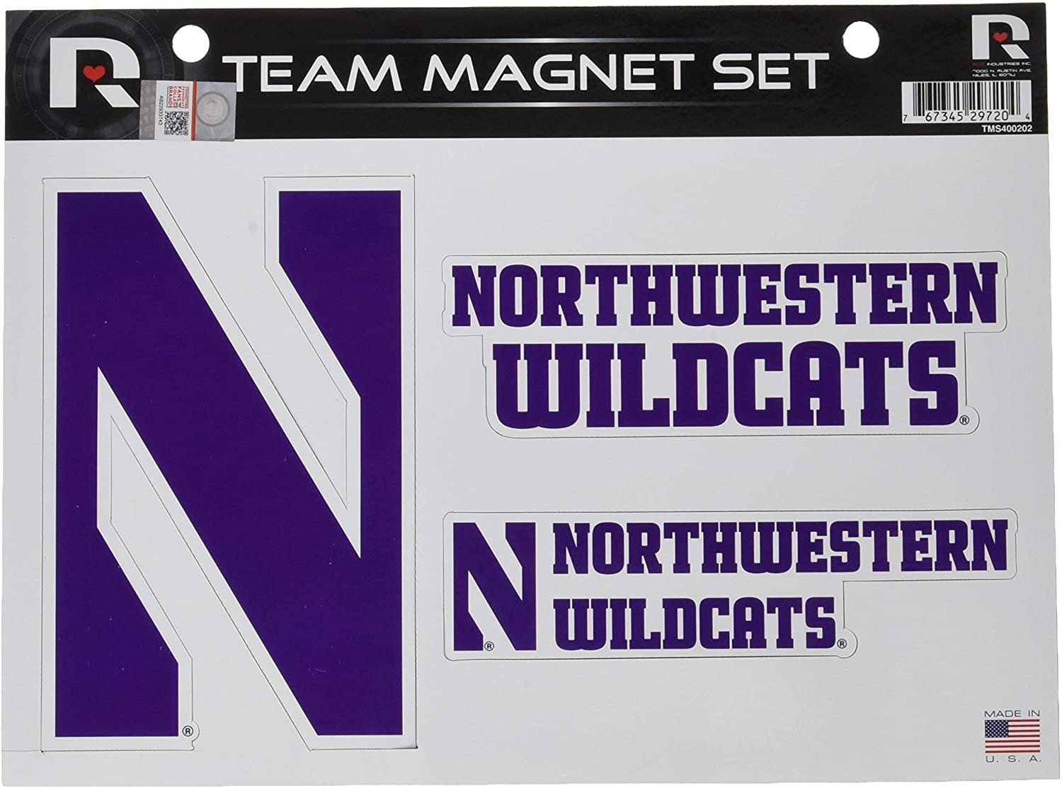 Northwestern University Wildcats Multi Magnet Sheet Shape Cut 8x11 Inch by Fielders Choice