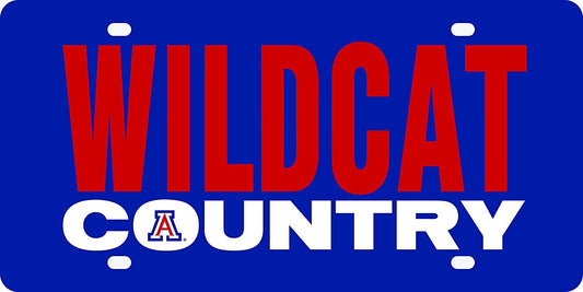 University of Arizona Wildcats Premium Laser Cut Tag License Plate, Mirrored Acrylic Inlaid, Country Design, 12x6 Inch by Fielders Choice