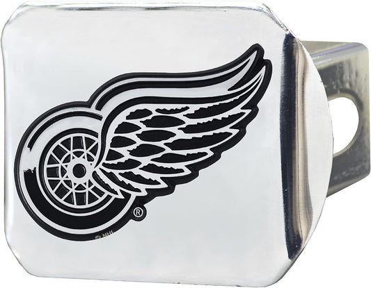 Detroit Red Wings Hitch Cover Solid Metal with Raised Chrome Metal Emblem 2" Square Type III by Fielders Choice