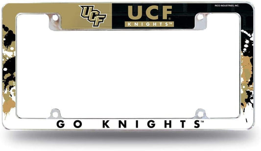 University of Central Florida Knights UCF Metal License License Plate Frame Tag Cover, All Over Design, 12x6 Inch by Fielders Choice