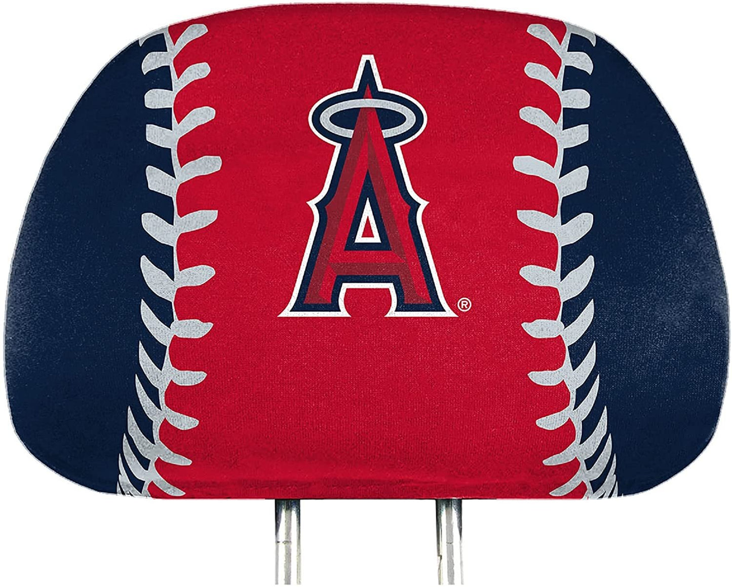 Los Angeles Angels Premium Pair of Auto Head Rest Covers, Full Color Printed, Elastic, 10x14 Inch by Fielders Choice