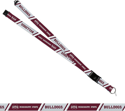 Mississippi State University Bulldogs Lanyard Keychain Double Sided 18 Inch Button Clip Safety Breakaway by Fielders Choice