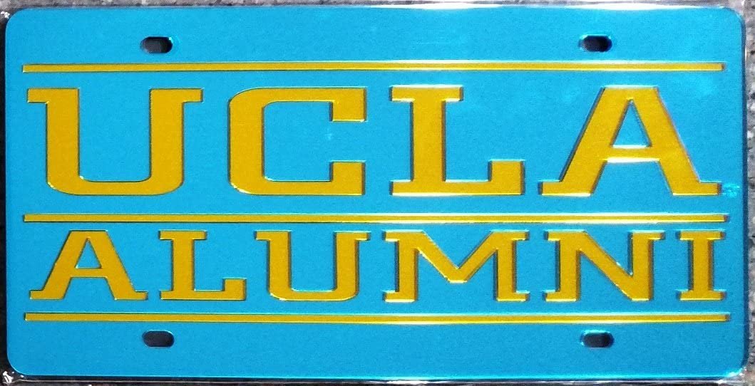 UCLA Bruins Premium Laser Cut Tag License Plate, Mirrored Acrylic, Inlaid, Alumni, 12x6 Inch by Fielders Choice