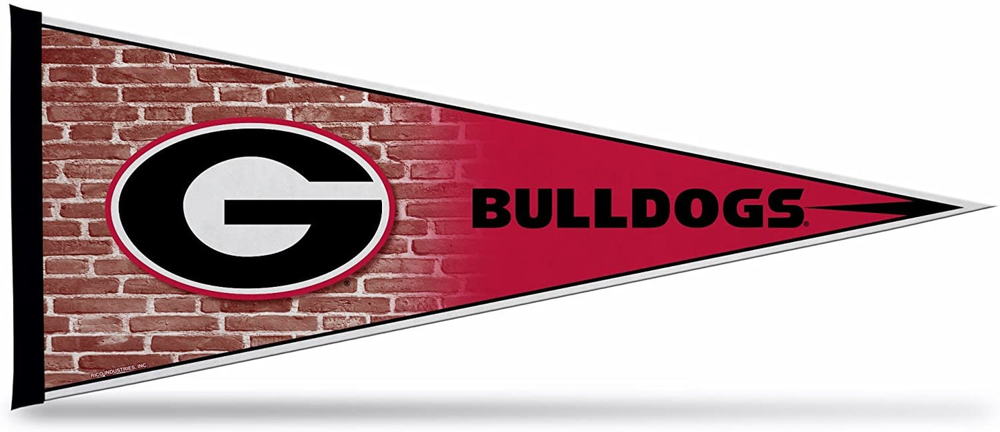 University of Georgia Bulldogs Soft Felt Pennant, Campus Design, 12x30 Inch, Easy To Hang by Fielders Choice