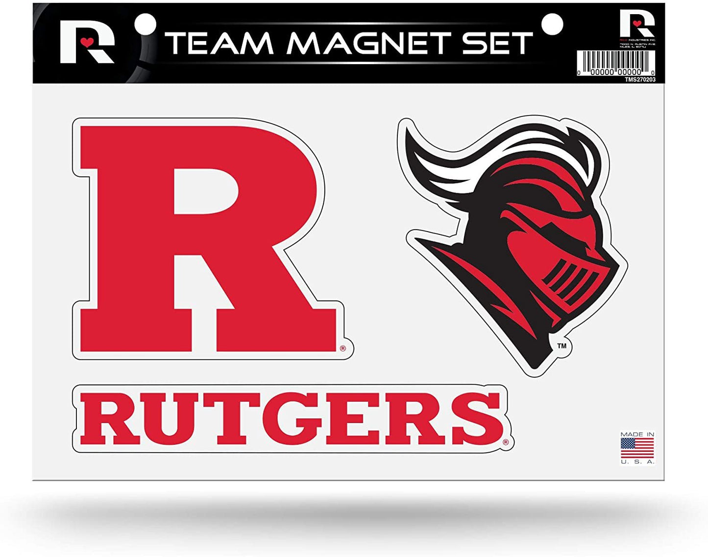 Rutgers University Scarlet Knights Multi Magnet Sheet Shape Cut 8x11 Inch by Fielders Choice