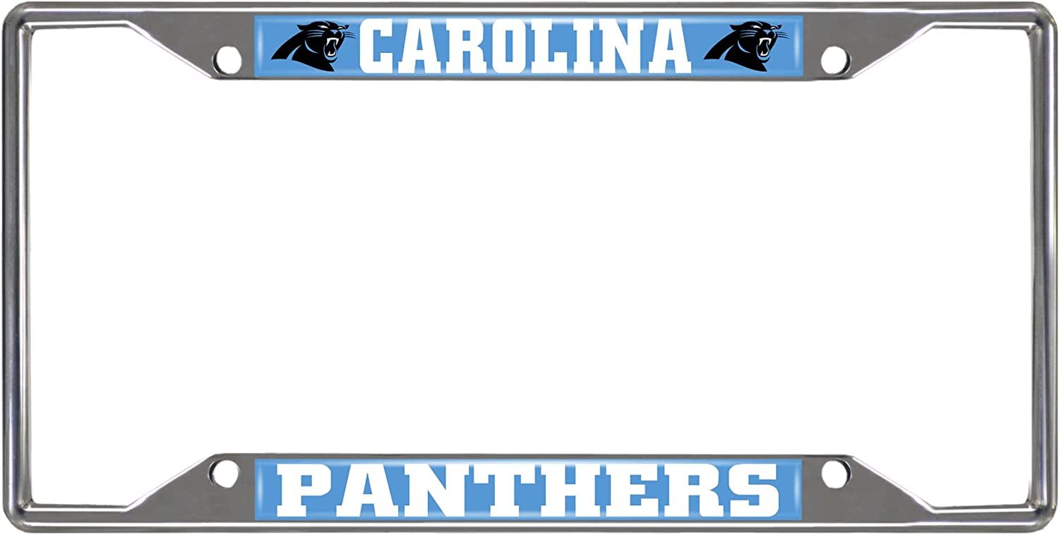 Carolina Panthers Metal License Plate Frame Chrome Tag Cover 6x12 Inch by Fielders Choice