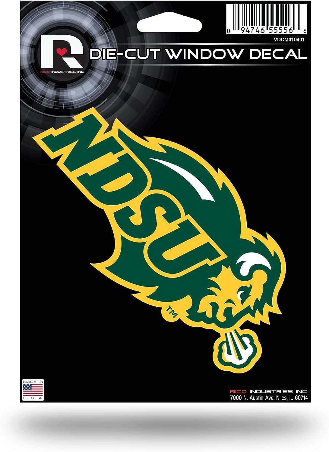 North Dakota State University Bison 5 Inch Die Cut Decal Sticker, Flat Vinyl, Full Adhesive Backing by Fielders Choice