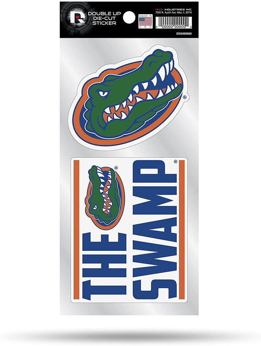 University of Florida Gators 2-Piece Double Up Die Cut Sticker Decal Sheet, 4x8 Inch by Fielders Choice