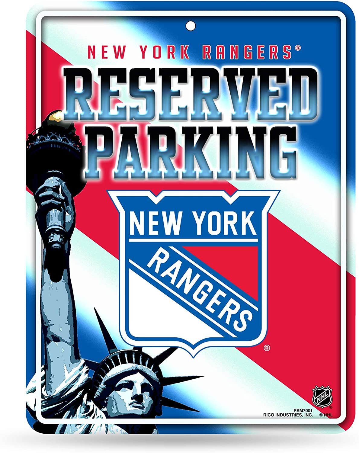 New York Rangers Metal Parking Sign, Reserved, 8.5 x 11 Inch, High Resolution by Fielders Choice