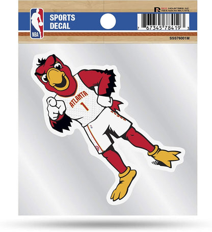 Atlanta Hawks 4x4 Decal Sticker Mascot Logo Premium with Clear Backing Flat Vinyl Auto Home NBA by Fielders Choice