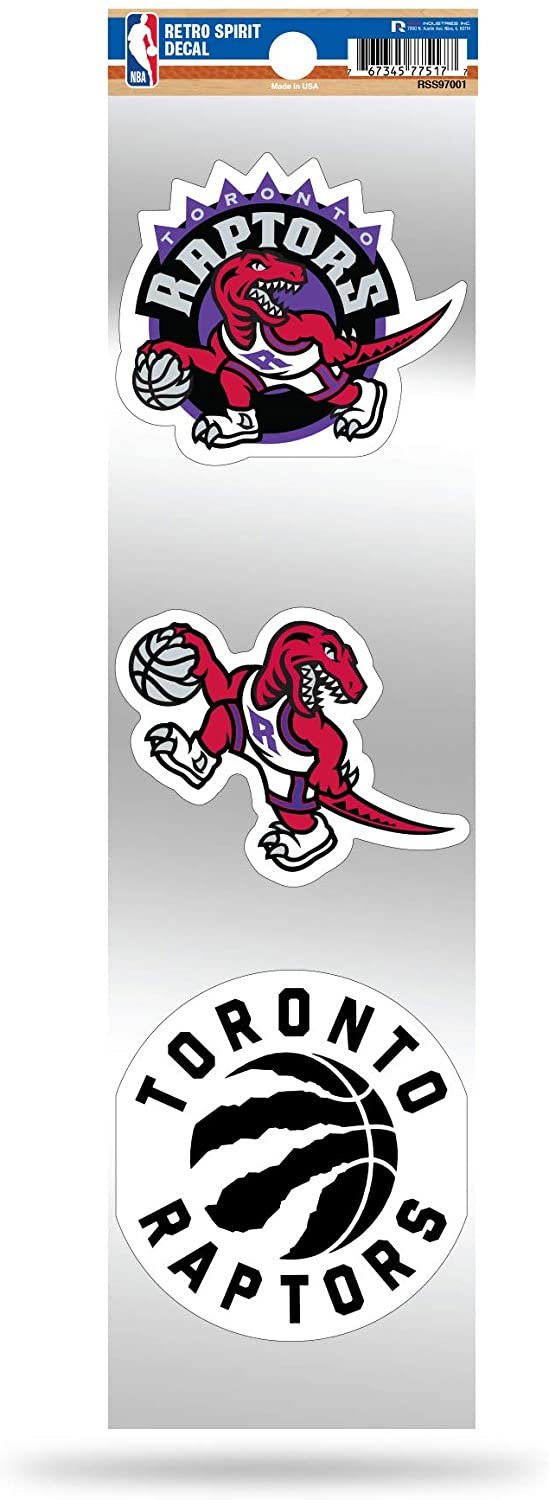 Rico Industries NBA Toronto Raptors 3-Piece Retro Spirit Decals by Fielders Choice