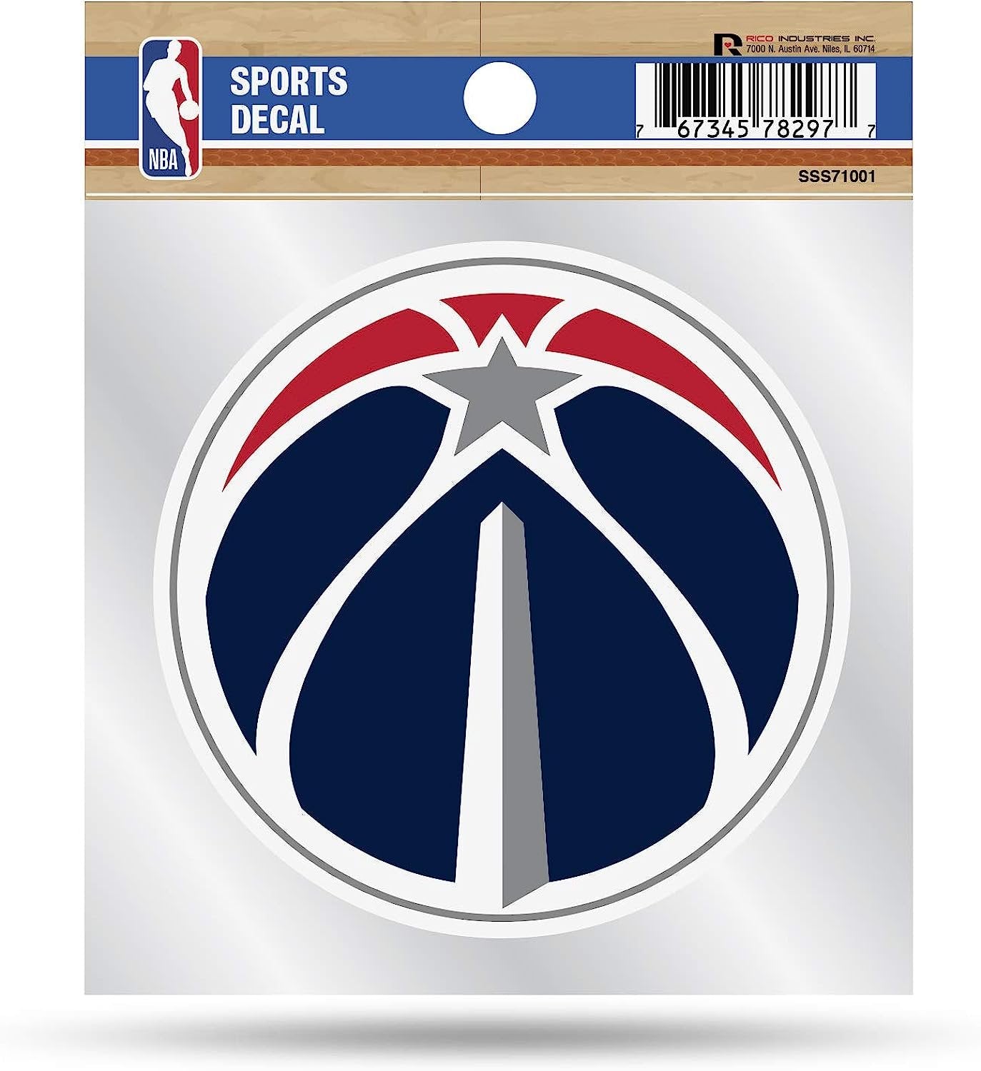 Washington Wizards 4x4 Die Cut Inch Decal Sticker Flat Vinyl, Primary Logo, Clear Backing by Fielders Choice