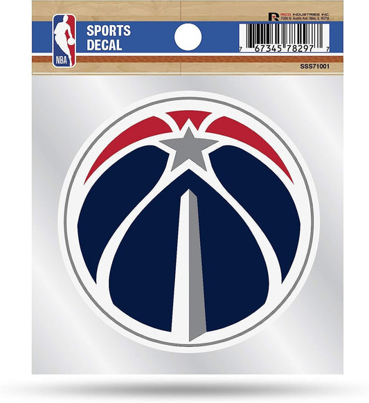 Washington Wizards 4x4 Die Cut Inch Decal Sticker Flat Vinyl, Primary Logo, Clear Backing by Fielders Choice