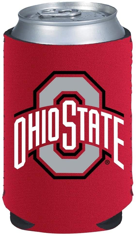 Ohio State University Buckeyes 12oz Drink Can Cooler Insulated Neoprene Beverage Holder, Logo Design by Fielders Choice