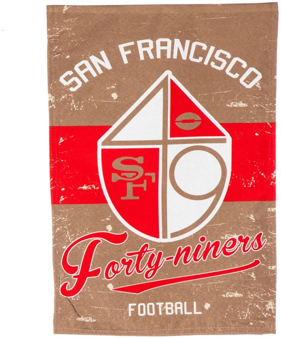 San Francisco 49ers Premium House Flag Banner, Double Sided, Retro Vintage Style, Linen, 28x44 Inch by Fielders Choice