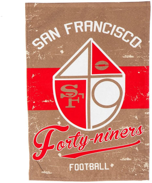 San Francisco 49ers Premium House Flag Banner, Double Sided, Retro Vintage Style, Linen, 28x44 Inch by Fielders Choice