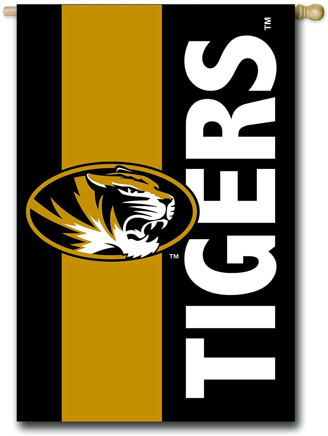 Missouri Tigers Double-Sided Embroidered Logo Applique Flag by Fielders Choice