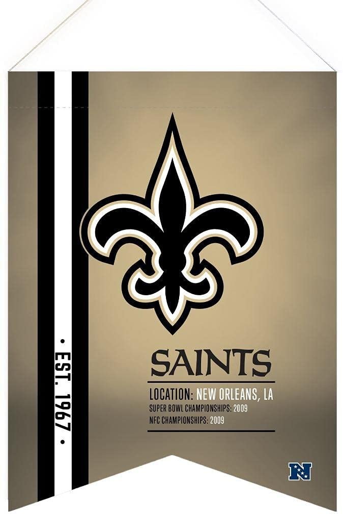 New Orleans Saints 18 x 24 Inch Scroll Flag Banner Premium Quality Soft Felt by Fielders Choice
