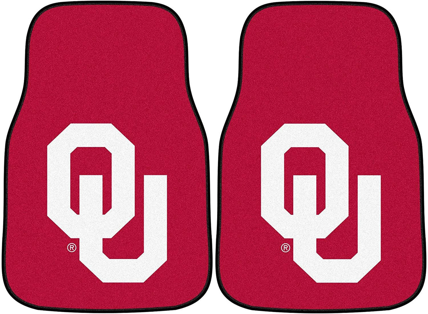 University of Oklahoma Sooners Front Floor Mats, Carpet Car Set, 18x27 Inch, Nylon, Set of 2 by Fielders Choice