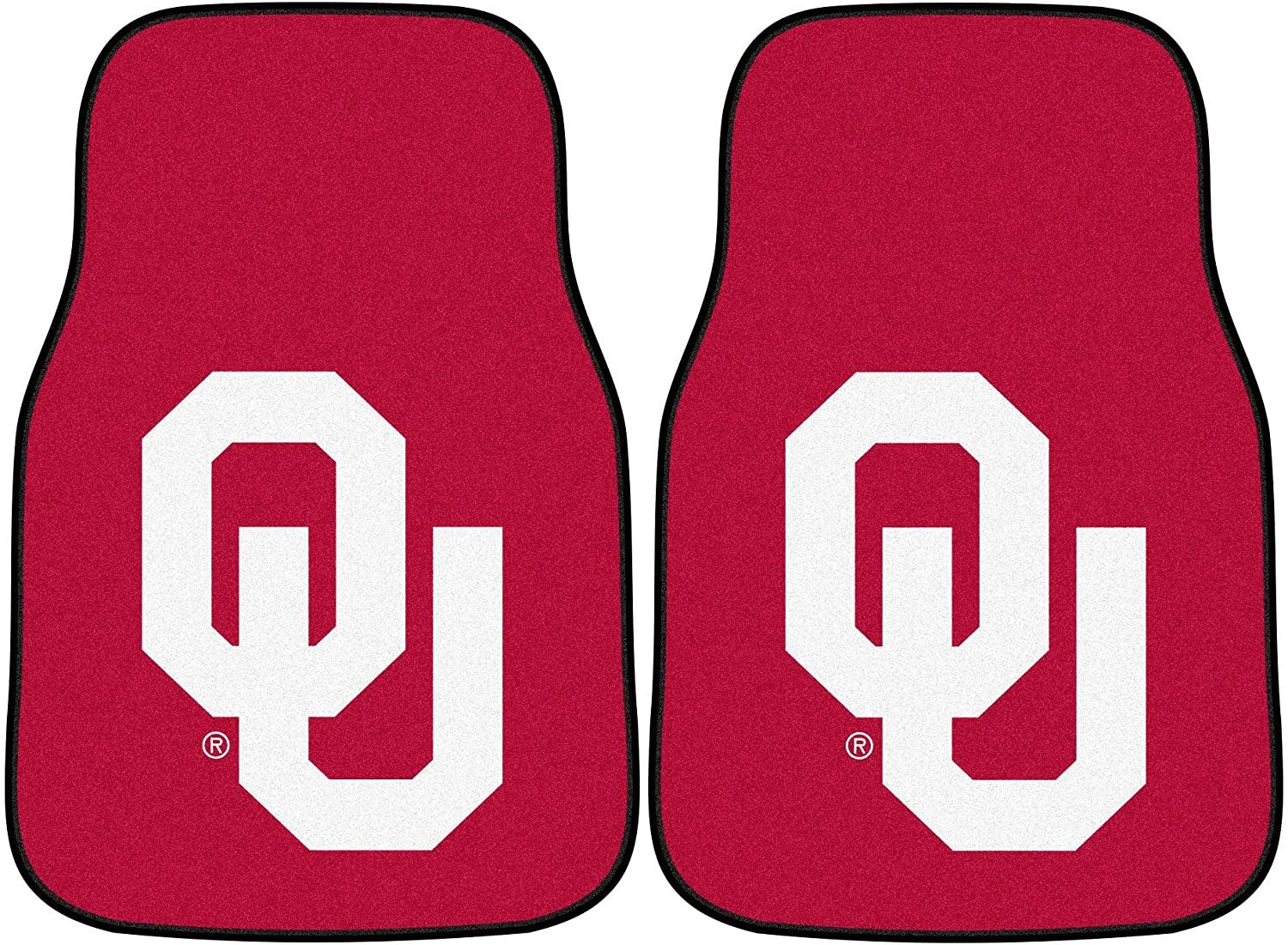 University of Oklahoma Sooners Front Floor Mats, Carpet Car Set, 18x27 Inch, Nylon, Set of 2 by Fielders Choice
