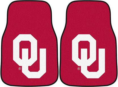 University of Oklahoma Sooners Front Floor Mats, Carpet Car Set, 18x27 Inch, Nylon, Set of 2 by Fielders Choice