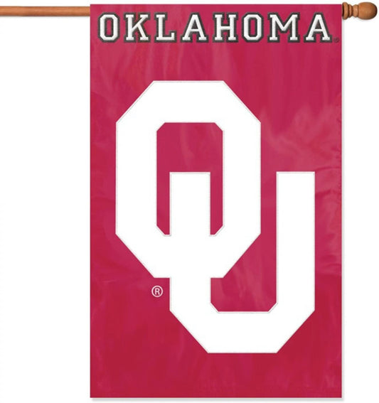 University of Oklahoma Sooners Banner Flag Premium Double Sided Embroidered Applique 28x44 Inch by Fielders Choice