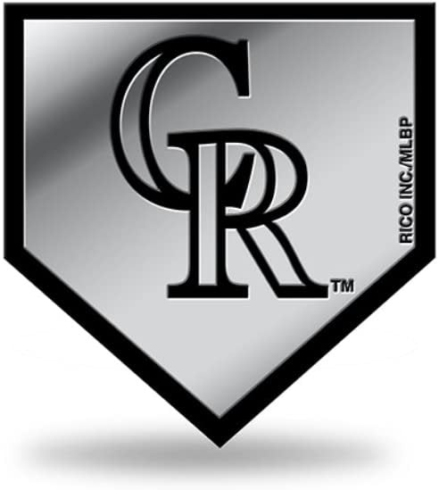 Colorado Rockies Auto Emblem, Silver Chrome Color, Raised Molded Plastic, 3.5 Inch, Adhesive Tape Backing by Fielders Choice