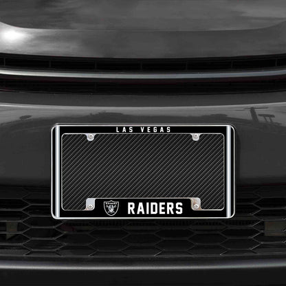 Las Vegas Raiders Metal License Plate Frame Chrome Tag Cover Alternate Design 6x12 Inch by Fielders Choice