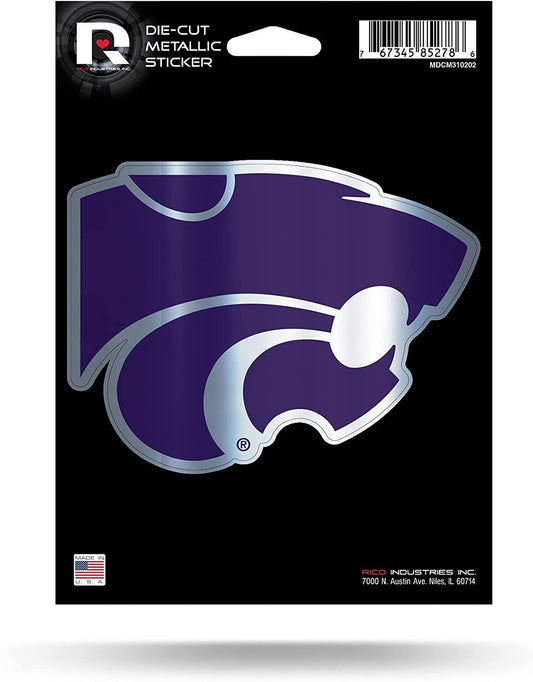 Kansas State University Wildcats 5 Inch Decal Sticker Die Cut Chrome Metallic Shimmer Design by Fielders Choice