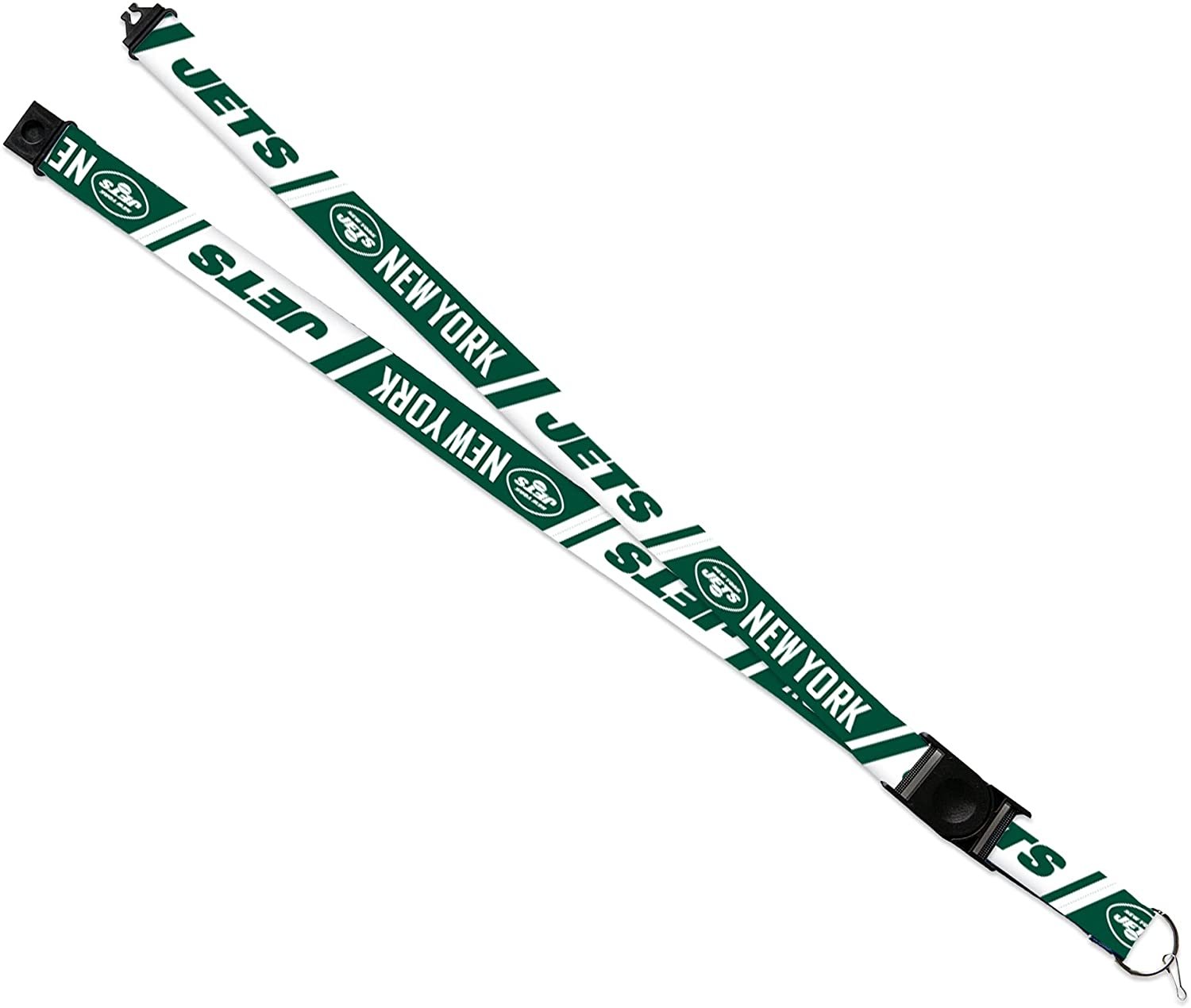 New York Jets Lanyard Keychain Double Sided Breakaway Safety Design Adult 18 Inch by Fielders Choice
