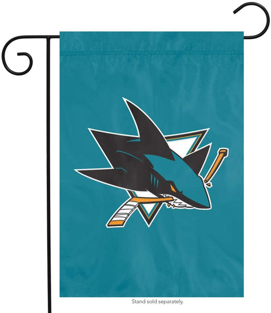 San Jose Sharks Garden Flag Banner, Window Display Option, Premium Embroidered, 10.5x15 Inch by Fielders Choice