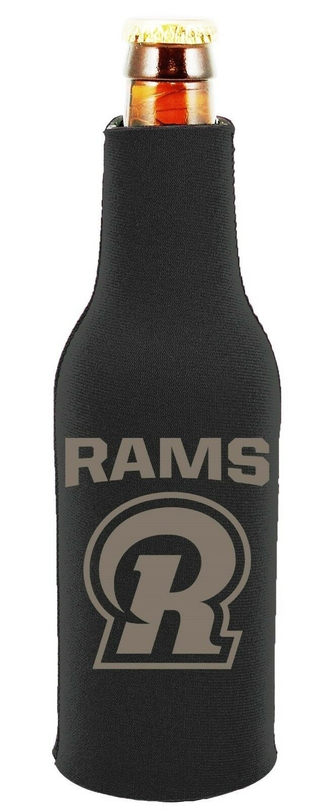 Los Angeles Rams 2-PACK Zipper BOTTLE Tonal Black Koozie Neoprene Holder Cooler by Fielders Choice
