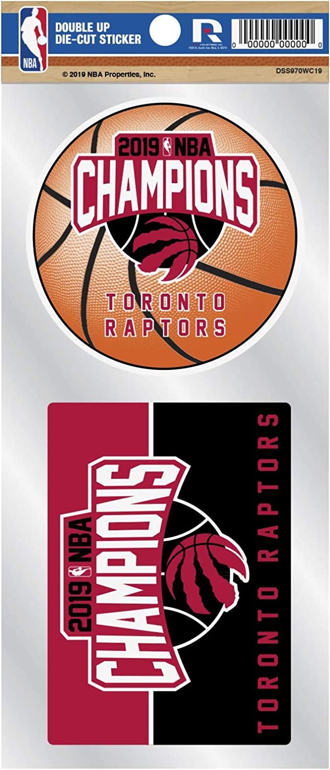 Toronto Raptors 2019 NBA Champions Double Up Die Cut Sticker Decal Sheet, 4x8 Inch by Fielders Choice