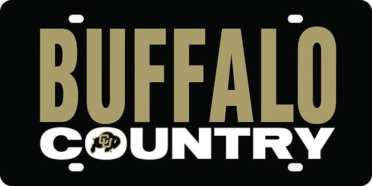University of Colorado Buffaloes Premium Laser Cut Tag License Plate, Country, Mirrored Acrylic Inlaid, 6x12 Inch by Fielders Choice