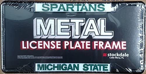 Michigan State Spartans SD Deluxe BLACK Metal License Plate Frame Tag University by Fielders Choice