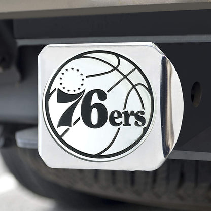 Philadelphia 76ers Hitch Cover Solid Metal with Raised Chrome Metal Emblem 2" Square Type III by Fielders Choice