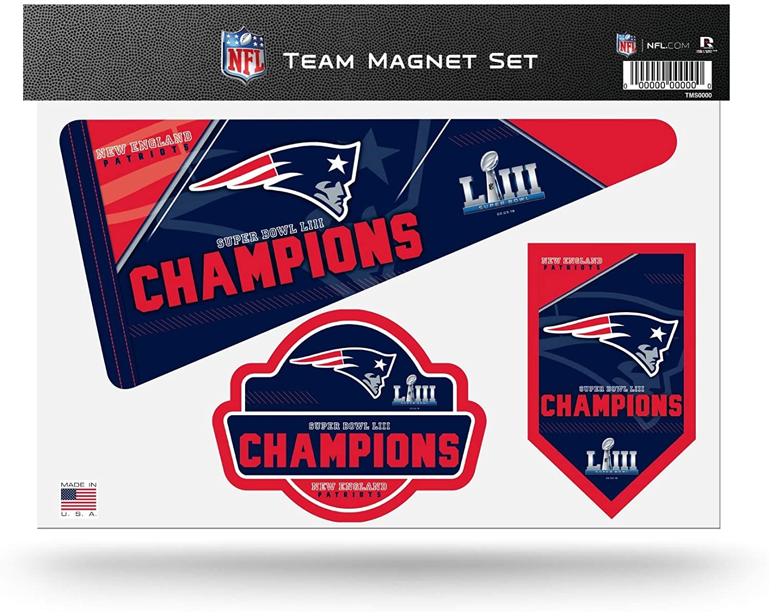 New England Patriots Super Bowl LII Champions Multi Magnet Sheet Shape Cut 8x11 Inch by Fielders Choice