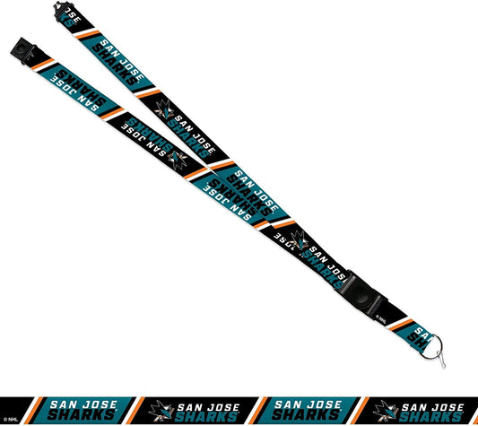 San Jose Sharks Lanyard Keychain Safety Breakaway Double Sided by Fielders Choice