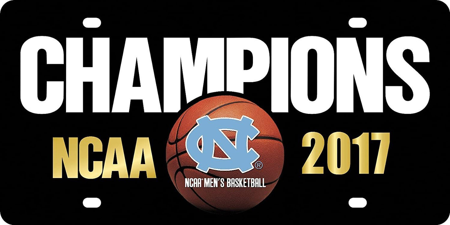 University of North Carolina Tar Heels 2017 Champions Laser Tag License Plate, Mirrored Acrylic, 6x12 Inch by Fielders Choice