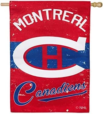 Montreal Canadiens Premium Linen Banner Flag Double Sided 28x44 Inch Vintage Logo Design Outdoor by Fielders Choice