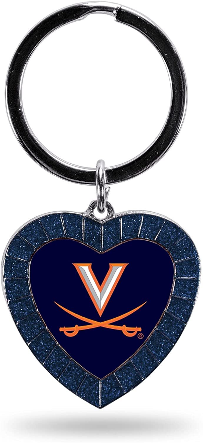 Virginia Keychain Rhinestone Heart Decal Emblem Team Color University of by Fielders Choice