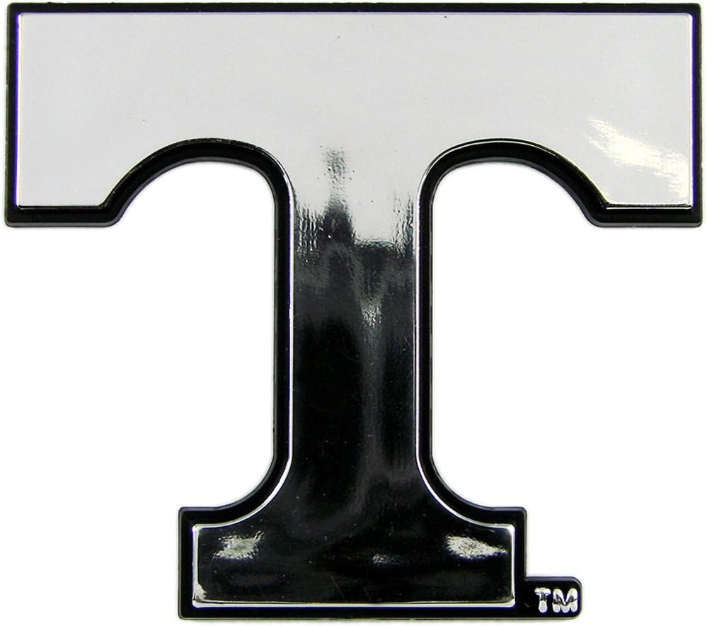 University of Tennessee Volunteers Silver Chrome Color Auto Emblem Molded Raised Adhesive Tape Backing by Fielders Choice