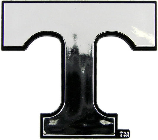University of Tennessee Volunteers Silver Chrome Color Auto Emblem Molded Raised Adhesive Tape Backing by Fielders Choice