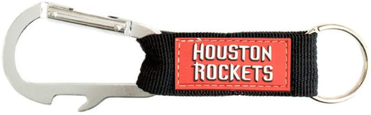 Houston Rockets Premium Carabiner Clip Bottle Opener Keychain Combo Basketball by Fielders Choice