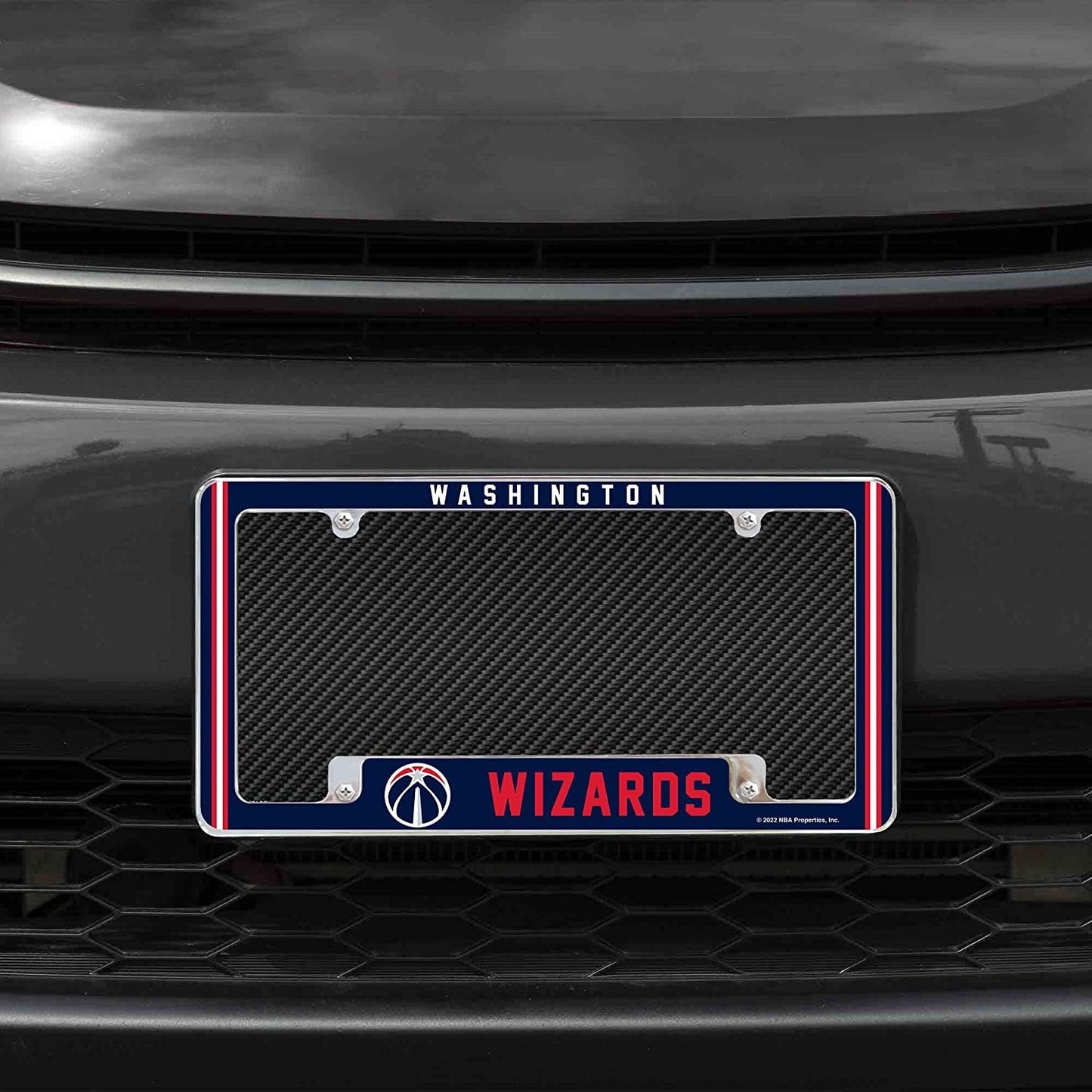 Washington Wizards Metal License Plate Frame Chrome Tag Cover Alternate Design 6x12 Inch by Fielders Choice