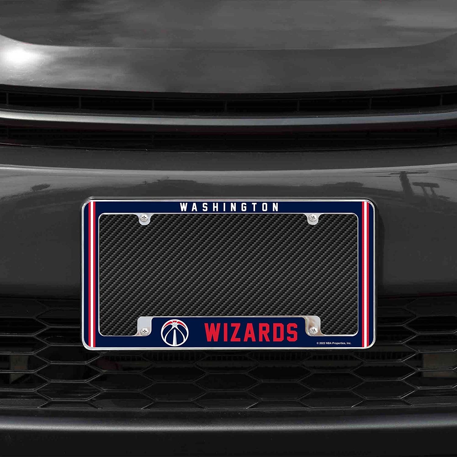 Washington Wizards Metal License Plate Frame Chrome Tag Cover Alternate Design 6x12 Inch by Fielders Choice