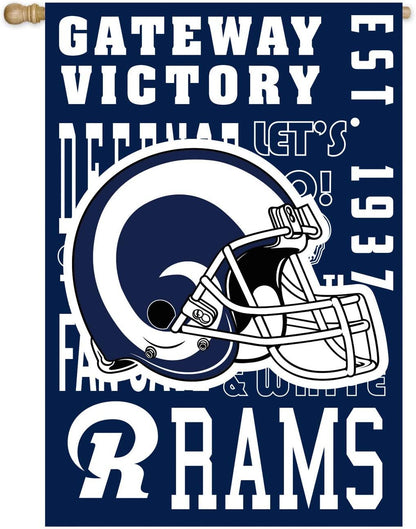 Los Angeles Rams Premium Double Sided Banner House Flag, Fan Rules Design, 28x44 Inch by Fielders Choice